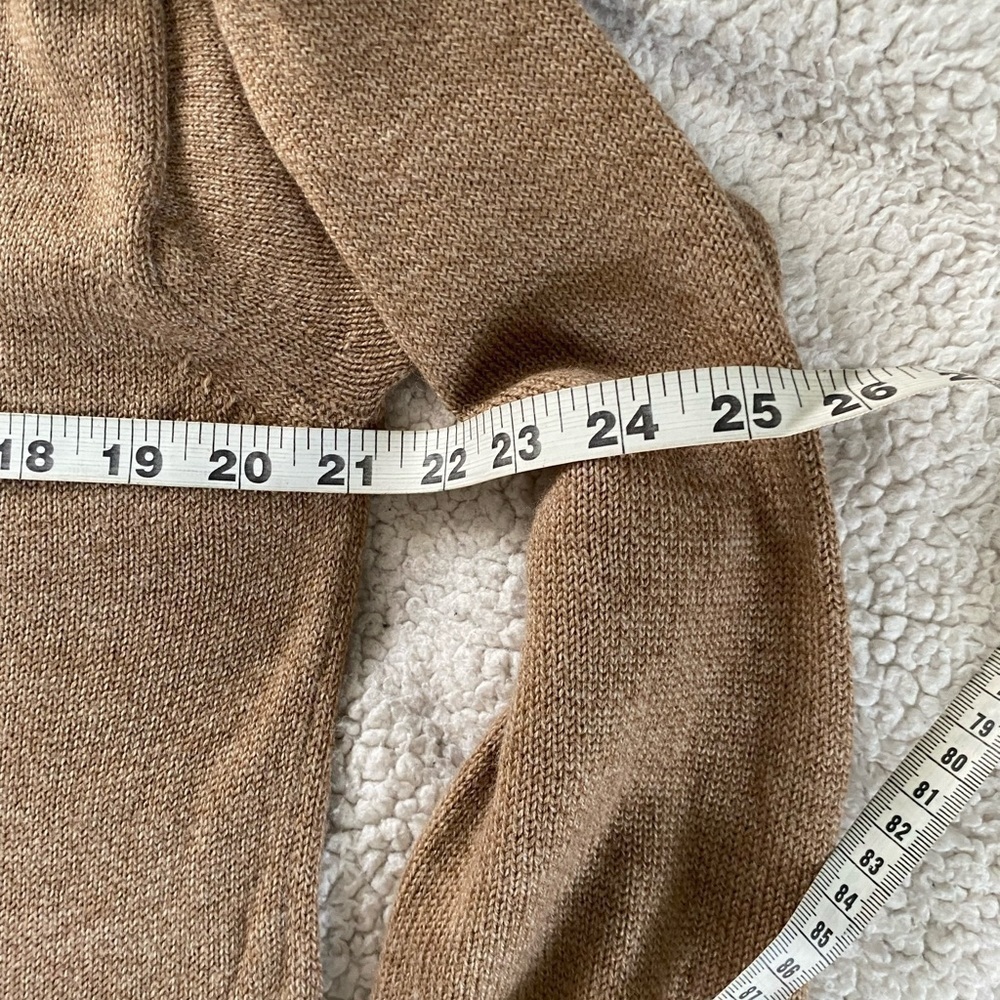 J. Crew 100% Merino Wool Faux Leather Pockets Tunic Sweater, Sz: Medium - Picture 7 of 11